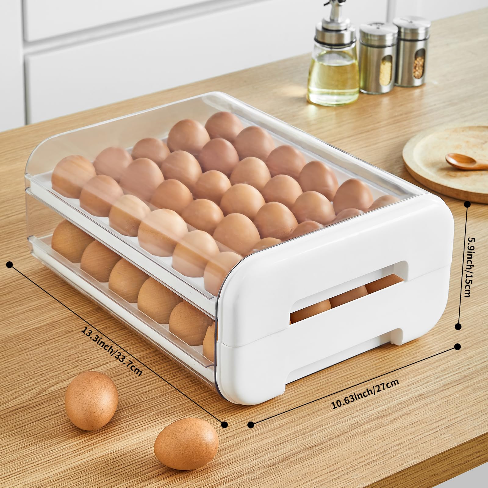 Amazon.com: ORGIDOL 60 Count Egg Holder for Fridge, Large 5 Dozen